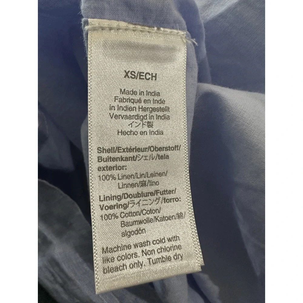 J.crew 100% Linen Button Back Shift Dress in Beauchamps J2466 Blue Size XS - Picture 7 of 12